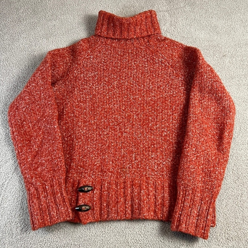 LOLE‎ Turtleneck Sweater Women's Extra Large Orange Speckled Toggle Cozy Elegant
